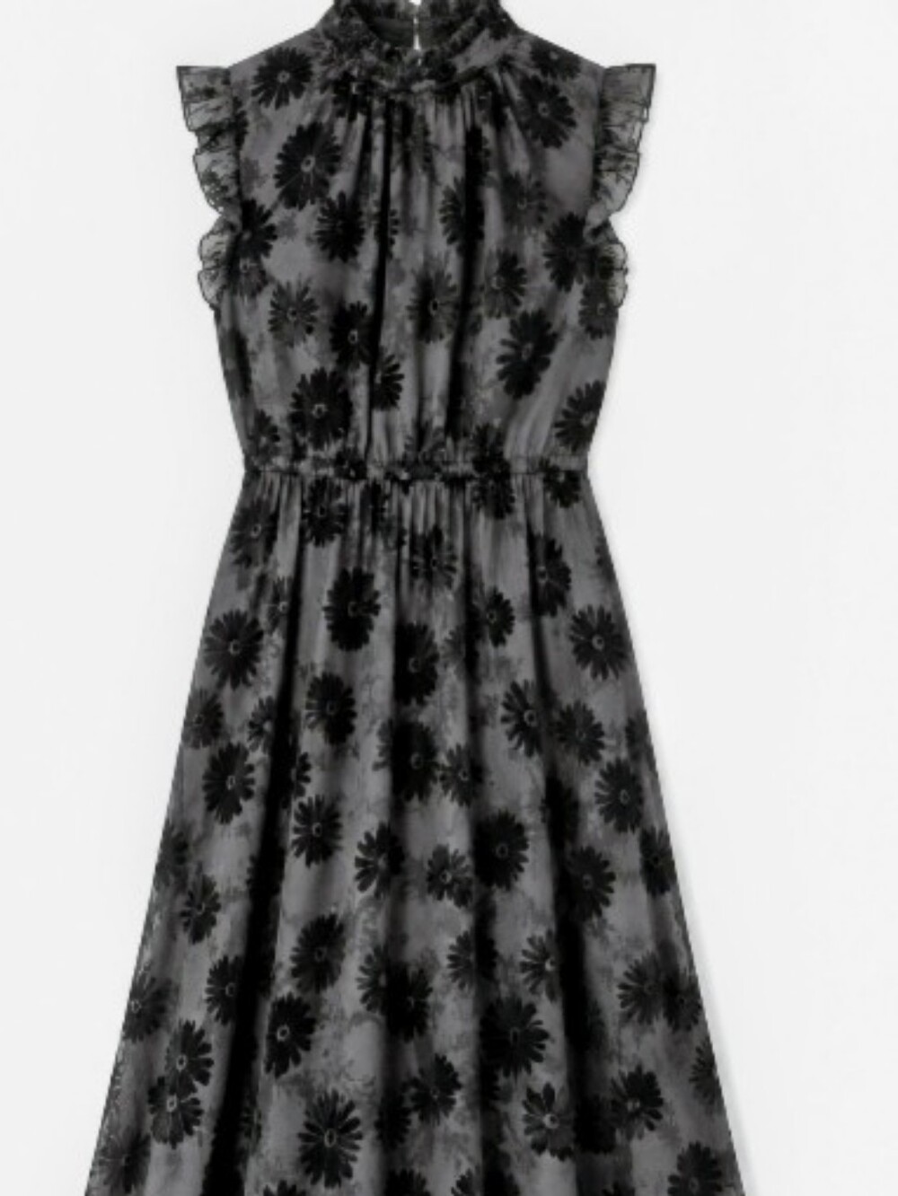 Fall Wedding Guest Showers Ready With This Black Floral High-Neck Dress